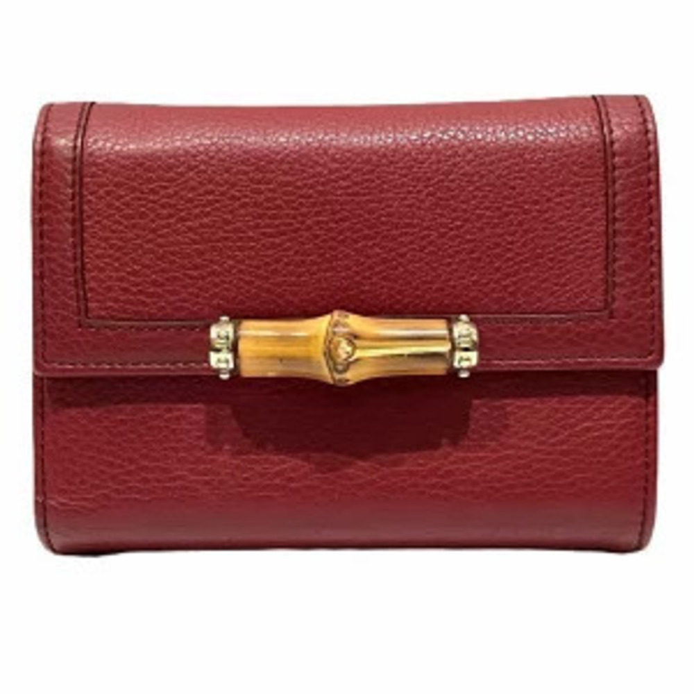 Gucci Tri fold Wallet Bamboo Leather